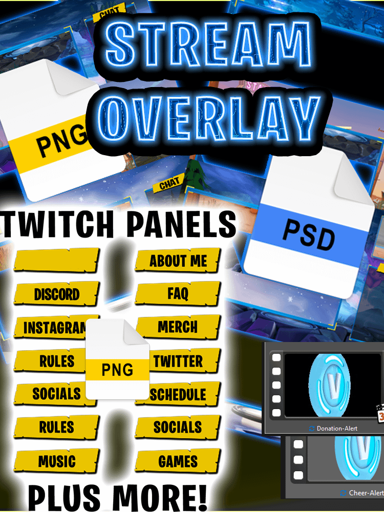 Live Streaming FNBR Gaming Overlay Pack for Twitch or Youtube