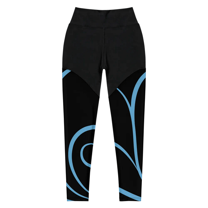 Flowing Blue Flourish All-Over Print Sports Leggings product image (1)