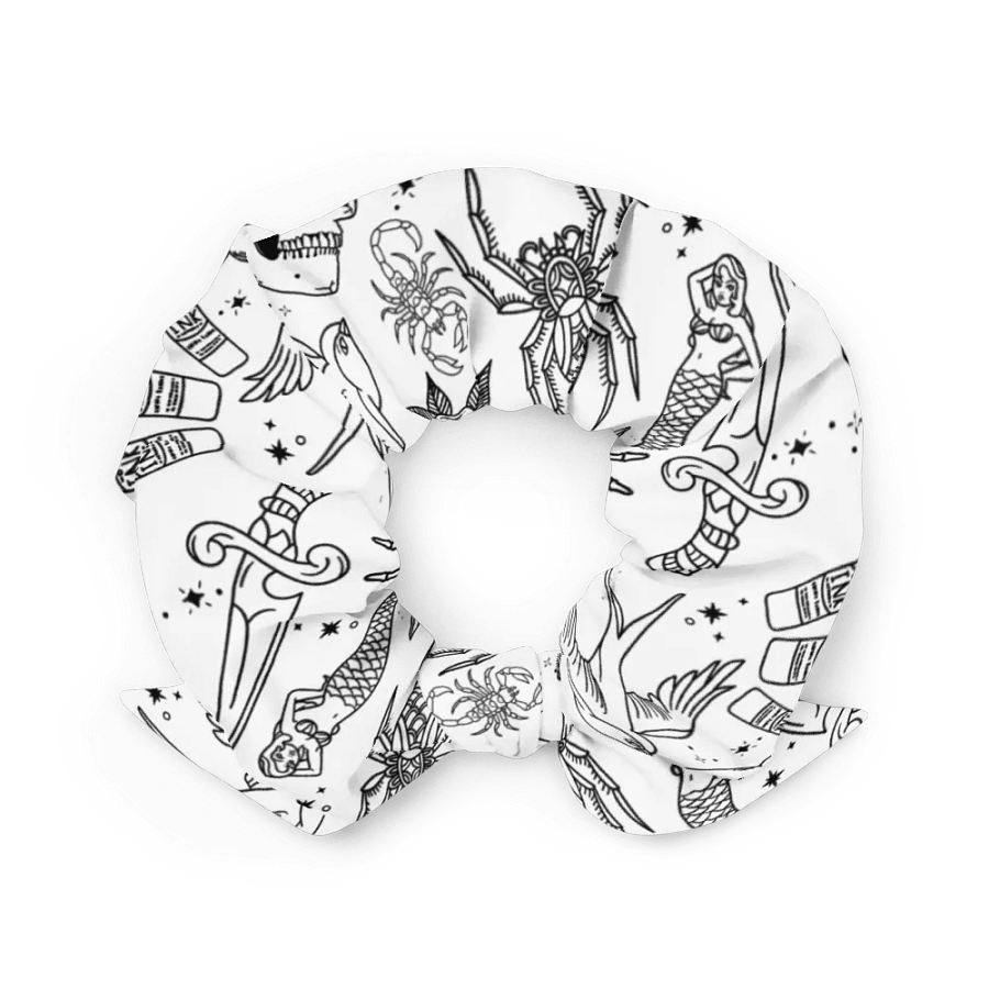 Tattoo-Inspired Black Line Art Scrunchie product image (3)