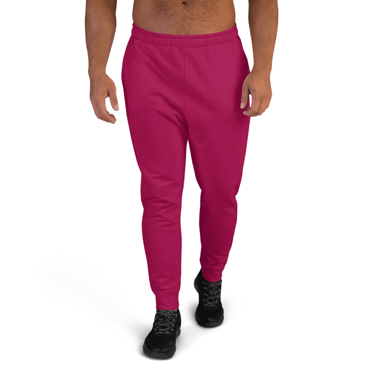 Plain Dark Red Light Summer Recycled Polyester Premium Men's Joggers by Treasure Pie product image (1)