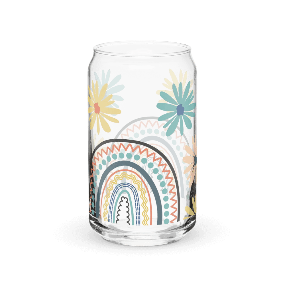 Rainbow Blooms Glass Can product image (10)