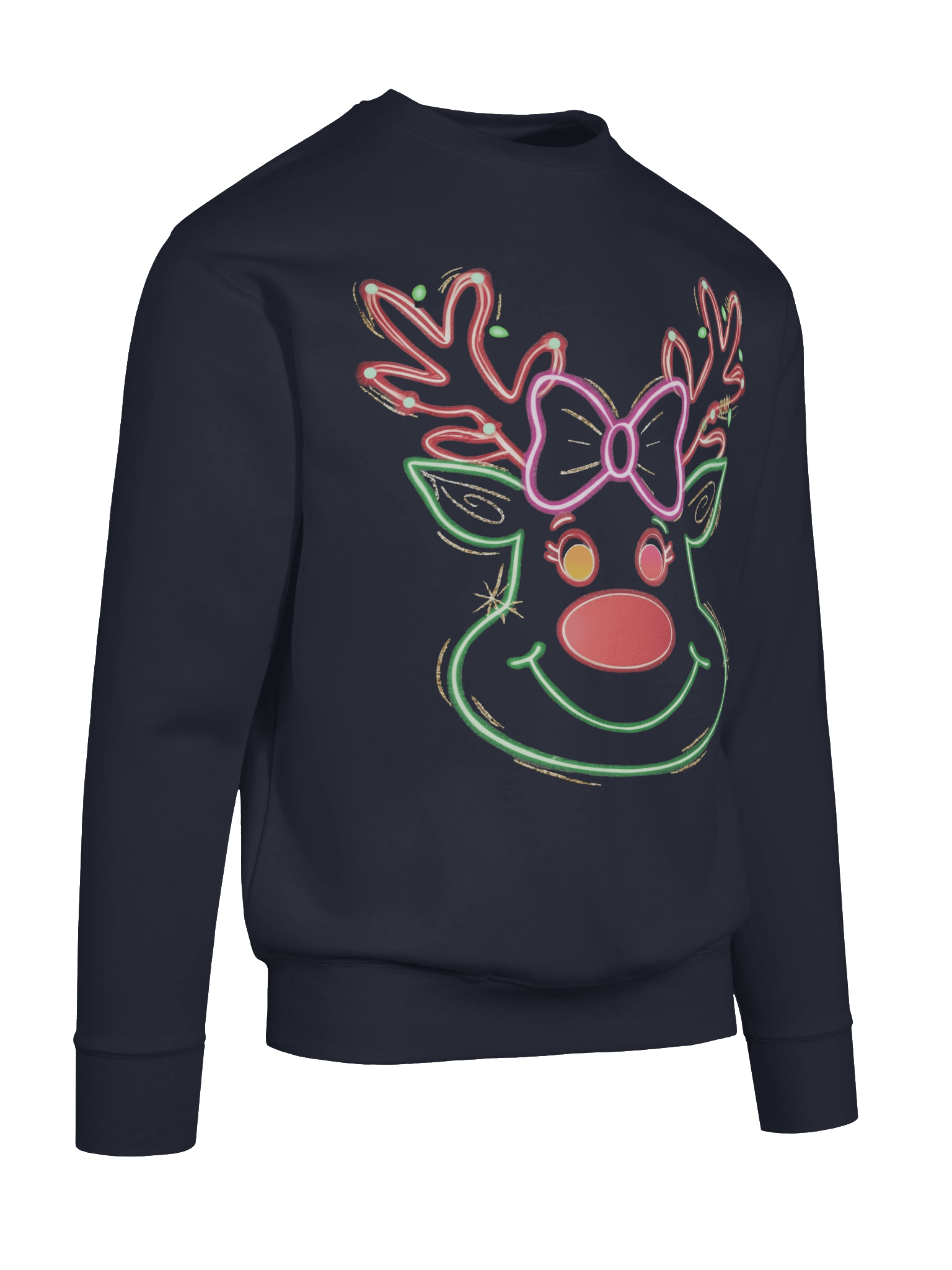 Neon Reindeer Holiday Sweatshirt | Heavyweight Glow Crewneck product image (10)