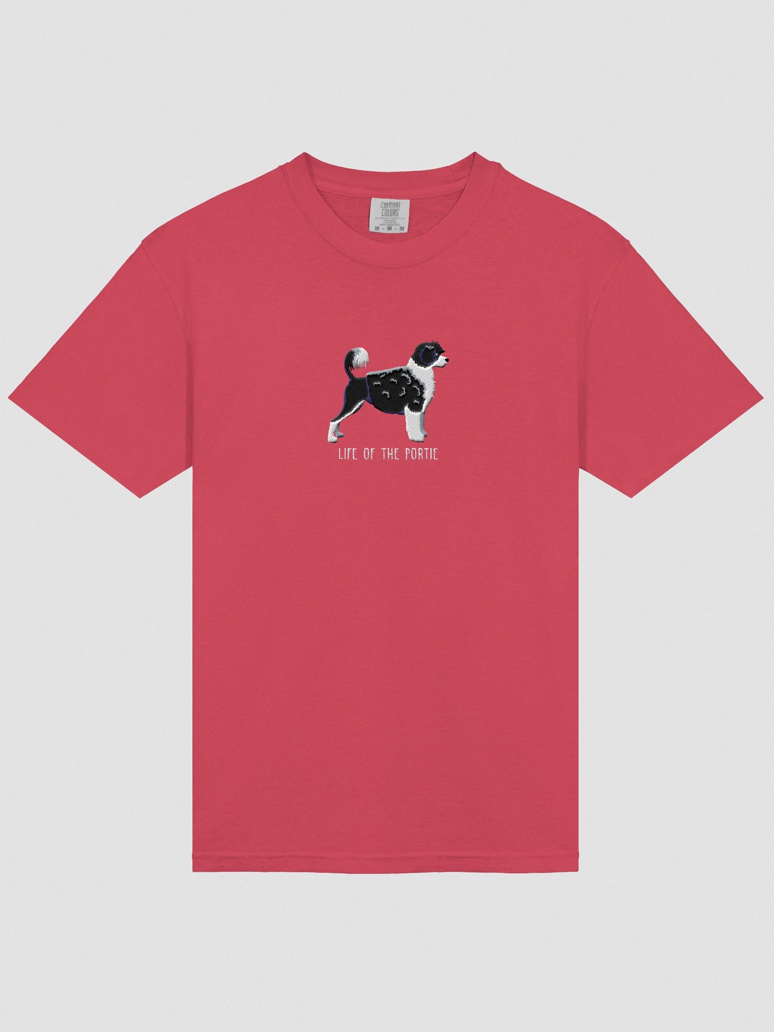 Life of the Portie T-Shirt(Embroidered) of a Portuguese Water Dog(Black & White) product image (6)