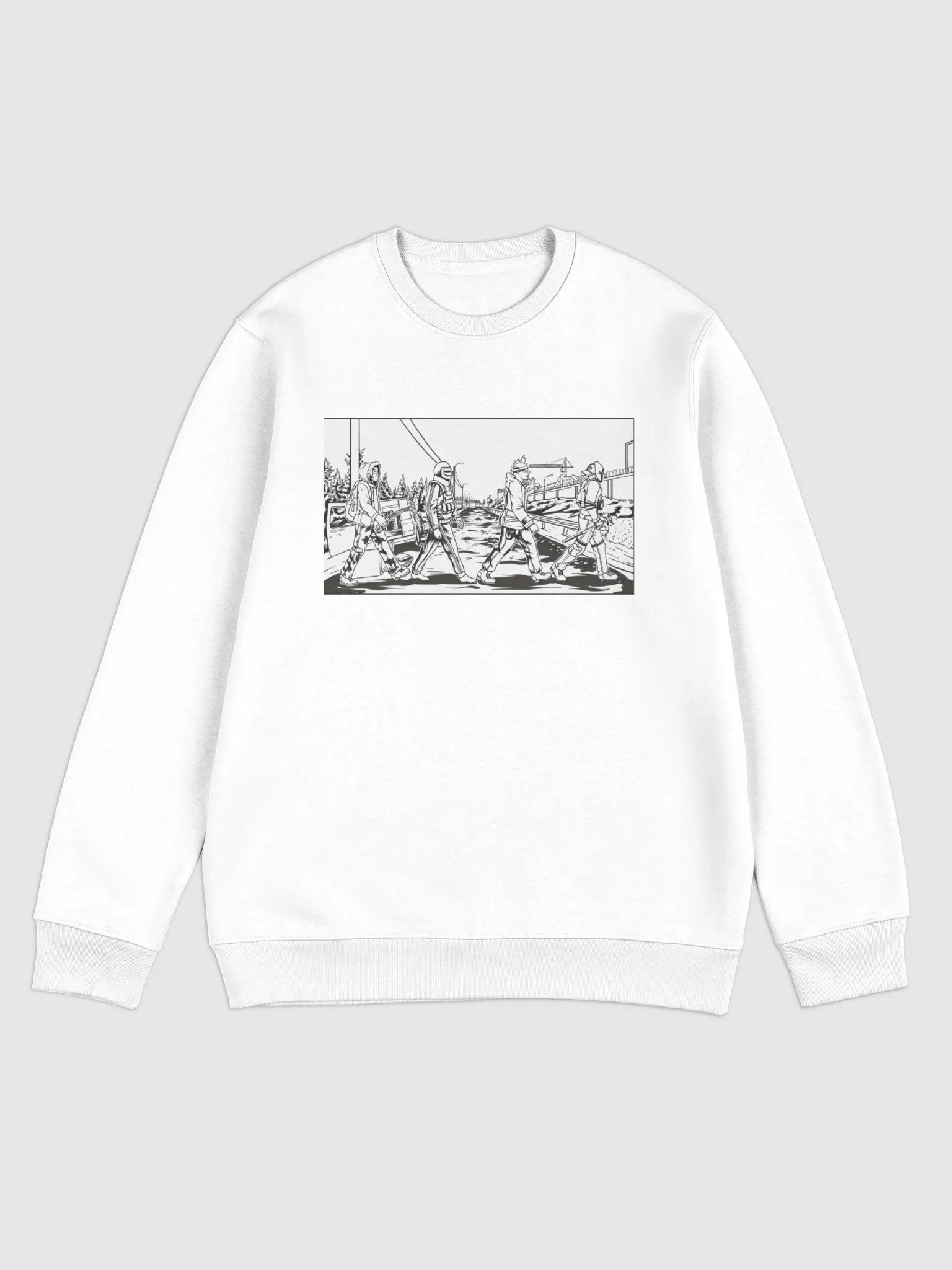 Post-Apocalyptic Road Sweatshirt BW product image (1)