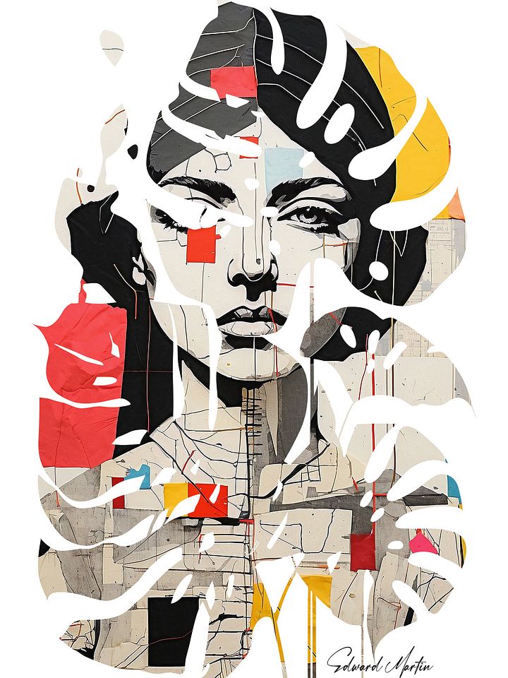 'Jacquii' by Edward Martin: Mixed Media Collage Print product image (1)