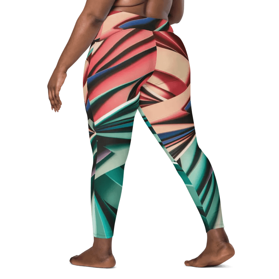 Abstract Geometric Women's Crossover Leggings in Vibrant Colors (2XS-6XL) product image (12)