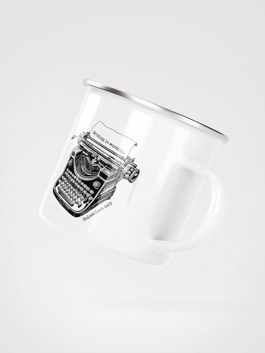 "Writing is worship" campfire mug product image (3)