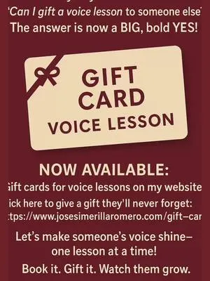 SO many of you have asked… “Can I gift a voice lesson to someone else?” The answer is now a BIG, bold YES! Gift a voice lesson today—for your son, daughter, partner, friend, sibling, parent, fellow singer, or anyone who dreams of singing like a pro! Whether it’s a birthday surprise, a graduation gift, or just because you believe in their voice—this is the perfect way to say: “I hear your talent. Now let’s make it soar.” NOW AVAILABLE: Gift cards for voice lessons on my website! Click here to give a gift they’ll never forget:👇(Link in Bio) https://www.josesimerillaromero.com/gift-card Let’s make someone’s voice shine—one lesson at a time! Book it. Gift it. Watch them grow. Tag someone who needs this DM me if you have questions Let’s SING! #VoiceLessonGift #OperaGiftCard #SingYourHeartOut #TenorLife #GiftOfMusic #OperaLover #VoiceTeacher #SingingLesson #MusicEducation #BelCanto #OperaSingerLife #MusicalGift #SupportArtists #GiveTheGiftOfMusic #VocalCoach #ClassicalVoice #SingersOfInstagram #SingersGift #LearnToSing #VocalTraining #VoiceStudio #MusicGifts #VoiceJourney #JoseSimerillaRomero #gift #opera #tenor #voice #highnotes #singing 