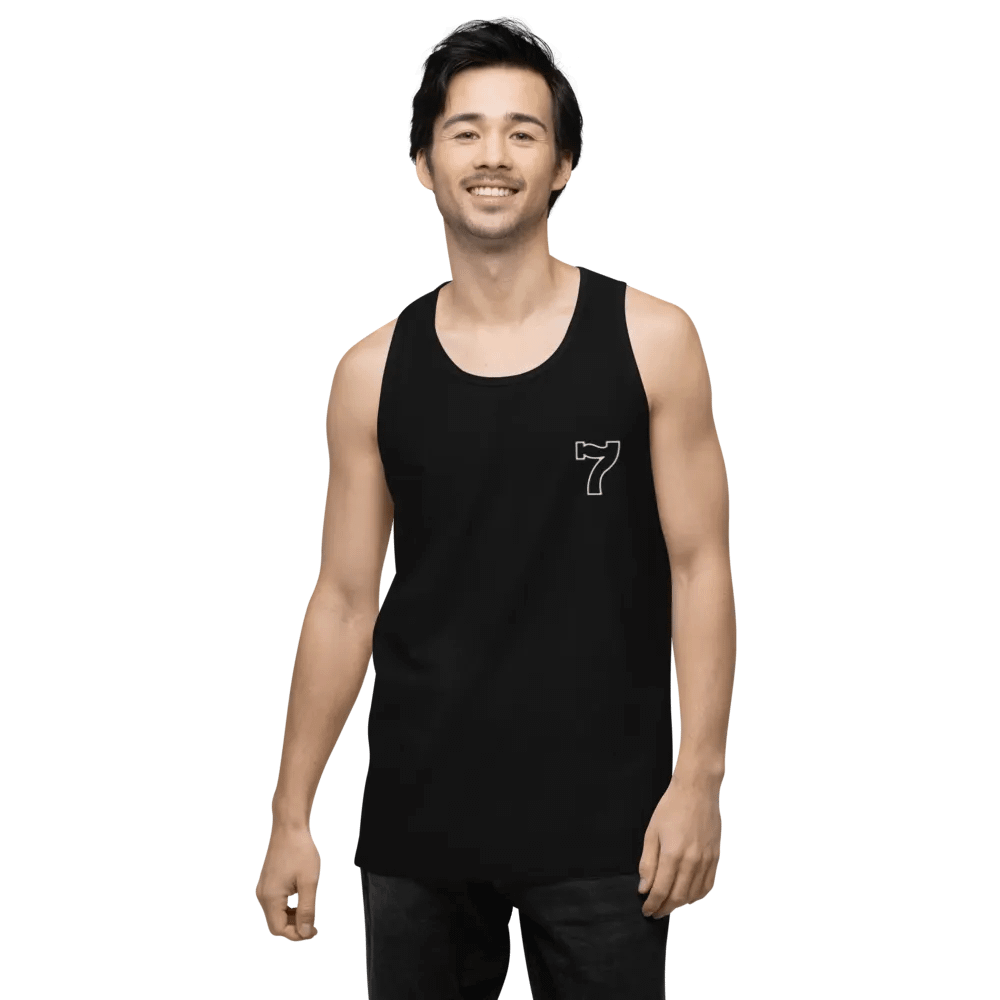 Cdog Spins 7 Black/White Embroided Tank Top product image (3)