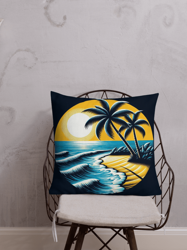 Tropical Sunset Paradise Pillow | AI Design product image (1)