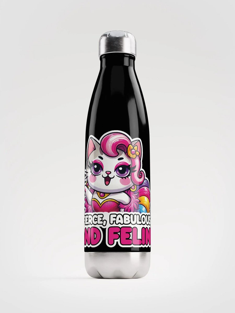 Fierce, Fabulous, and Feline Stainless Steel Water Bottle product image (1)