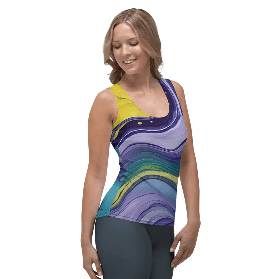 Cosmic Harmony Fluid Art Tank Top product image (6)