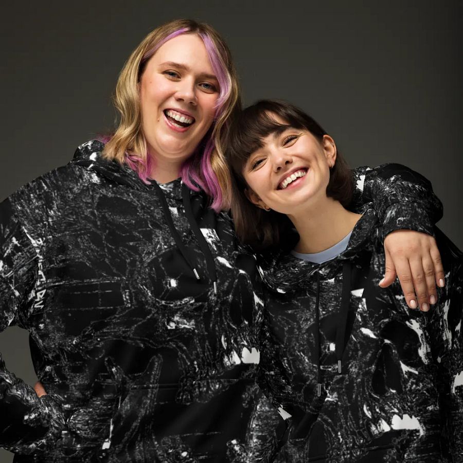 Distorted Chaos All-Over Print Recycled Unisex Hoodie Sublicolor 140 product image (9)