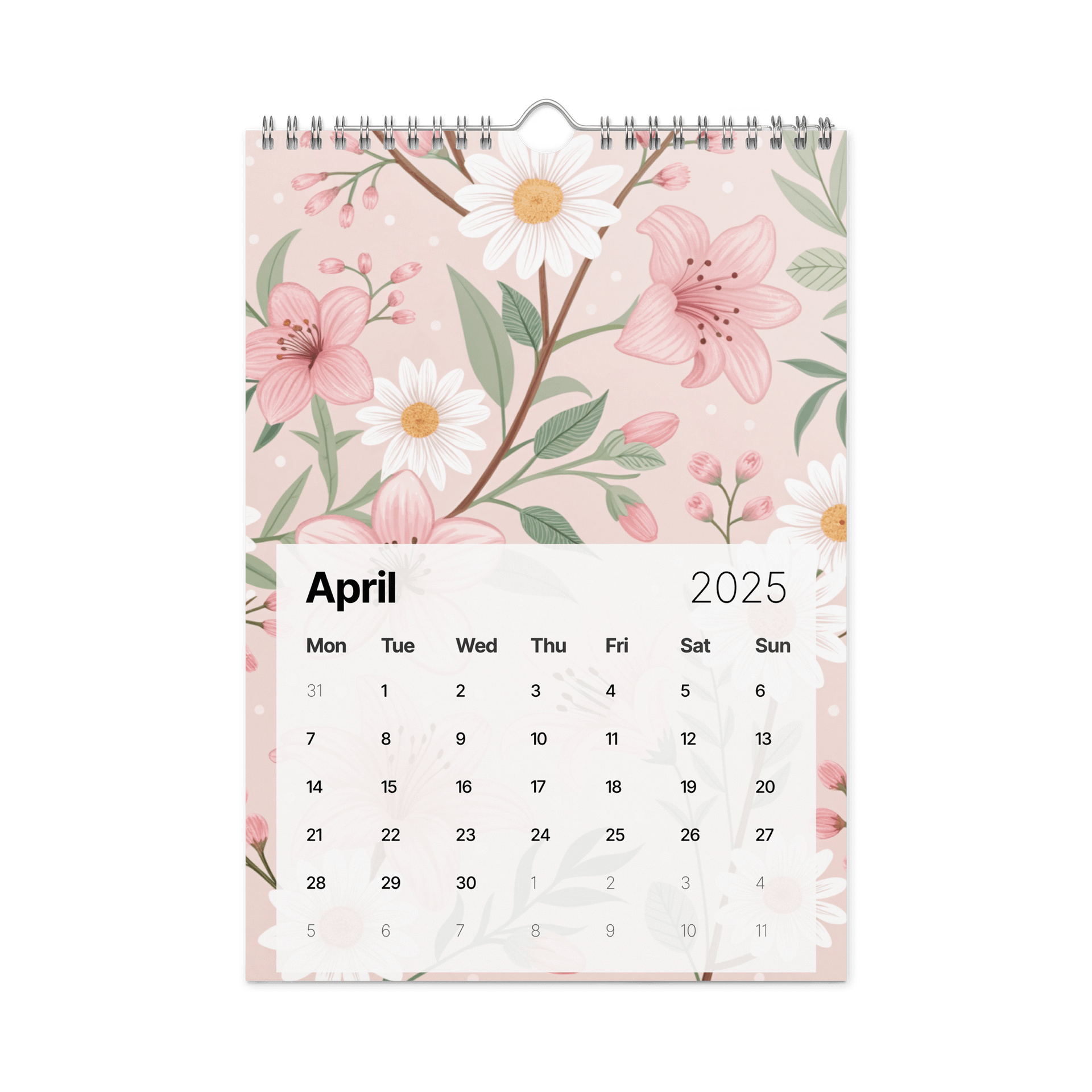 SEAMLESS FLORAL PATTERN WALL CALENDAR 2026 product image (1)