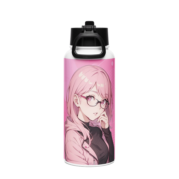 (PINK WAIFU) K Stainless Steel Water Bottle with a Straw Lid product image (2)