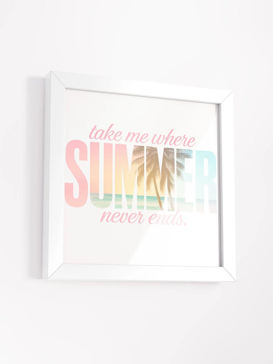 Take Me Where Summer Never Ends Wall Art – Tropical Beach Quote Print, Sunset Palm Tree Coastal Decor product image (11)