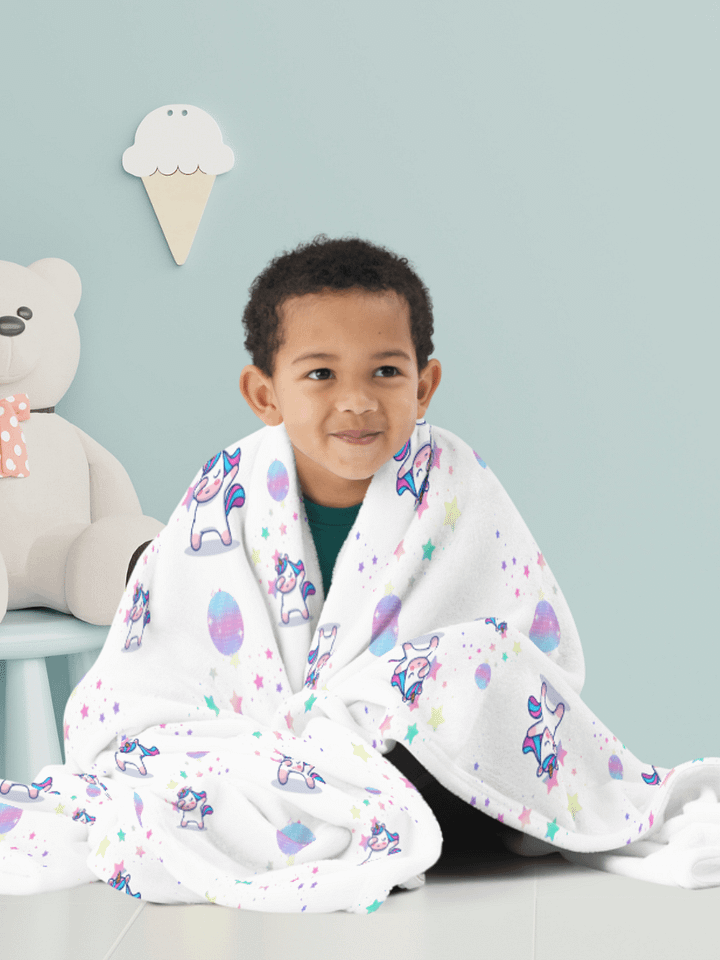 Disco Dabbing Unicorn Throw Blanket product image (1)