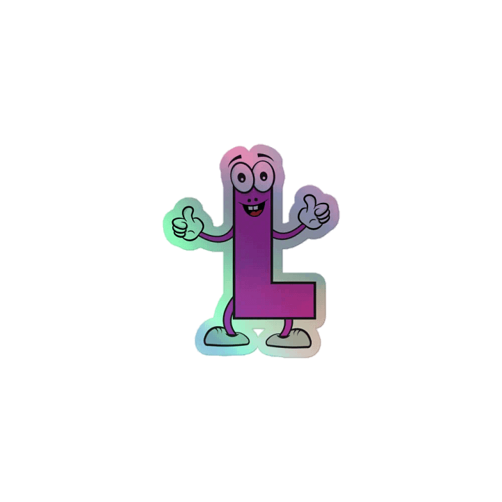 L Letter Cartoon Character Holographic Sticker product image (1)