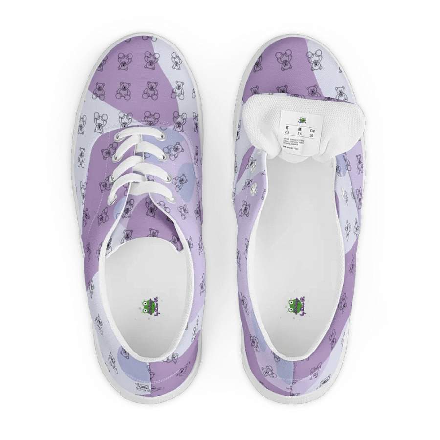 Purple Teddy Bar - Women's Lace-Up Canvas Shoes product image (6)