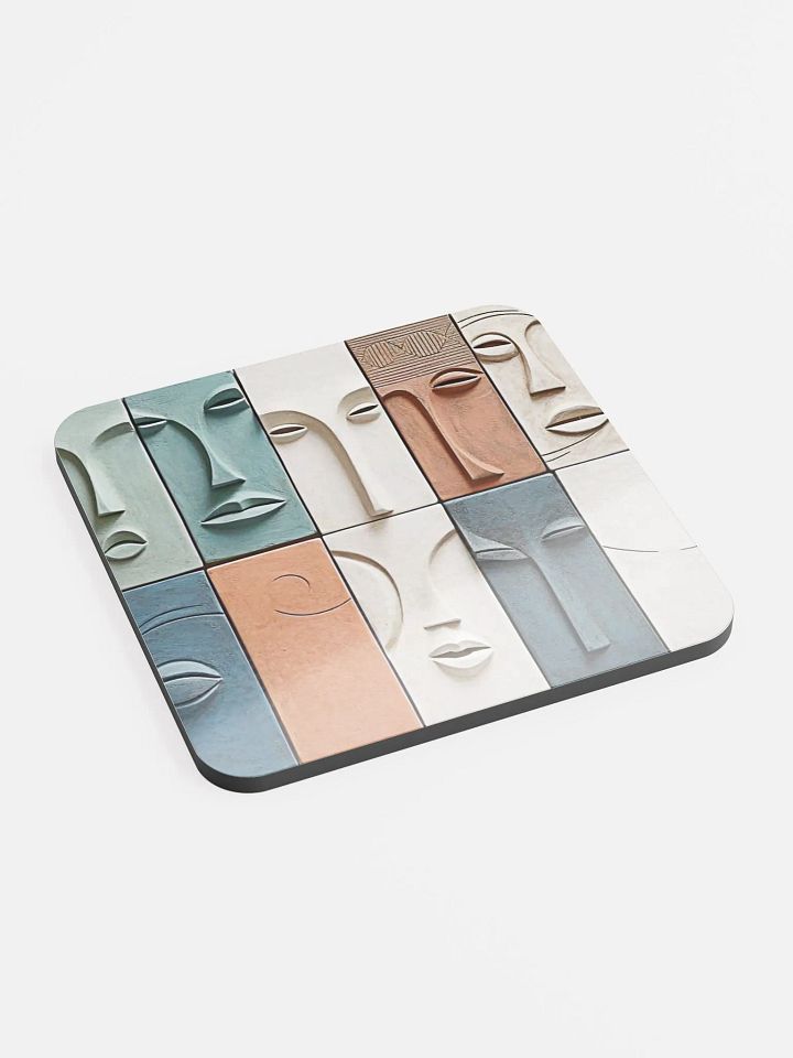 Abstract Faces Cork Coaster Set product image (2)