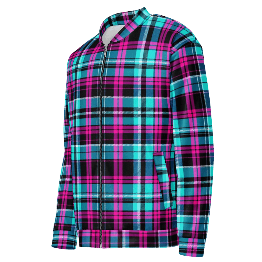 Vibrant Checkered Chaos Bomber Jacket product image (8)