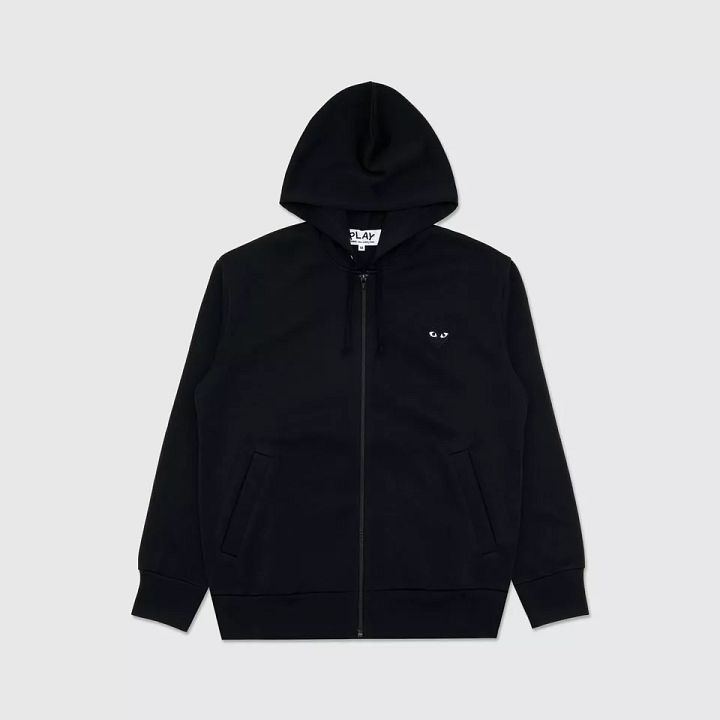 COMME DES GARCONS CDG PLAY BLACK HEART FULL ZIP BACK PRINT HOODIE SIZE LARGE product image (1)