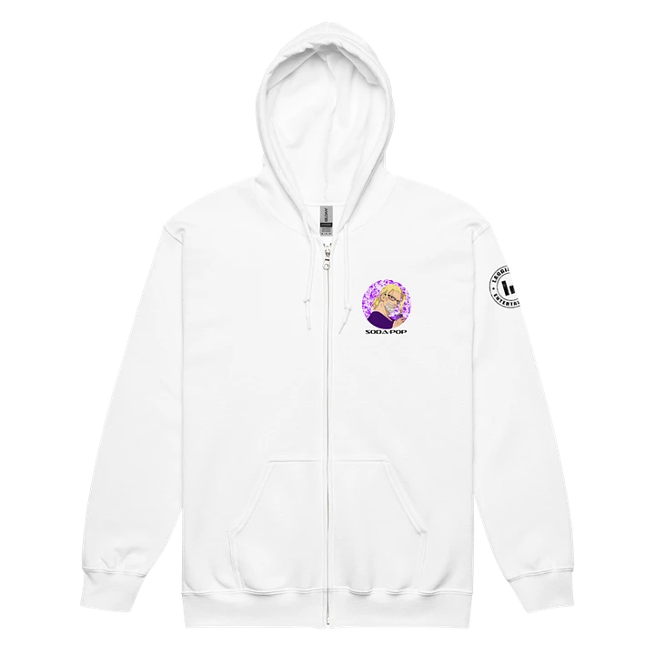 Woah Dude zip-up hoodie white product image (2)