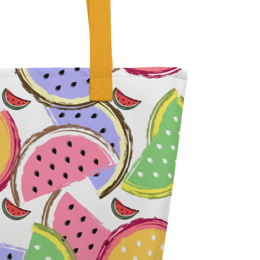 Big printed tote bag with tropical colorful watermelon  design product image (9)
