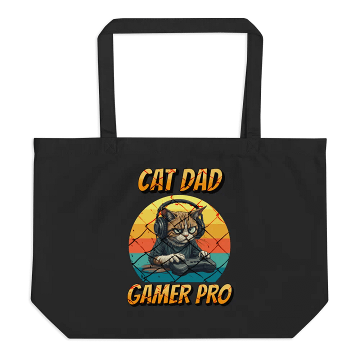 Cat Dad Gamer Pro Organic Tote product image (1)