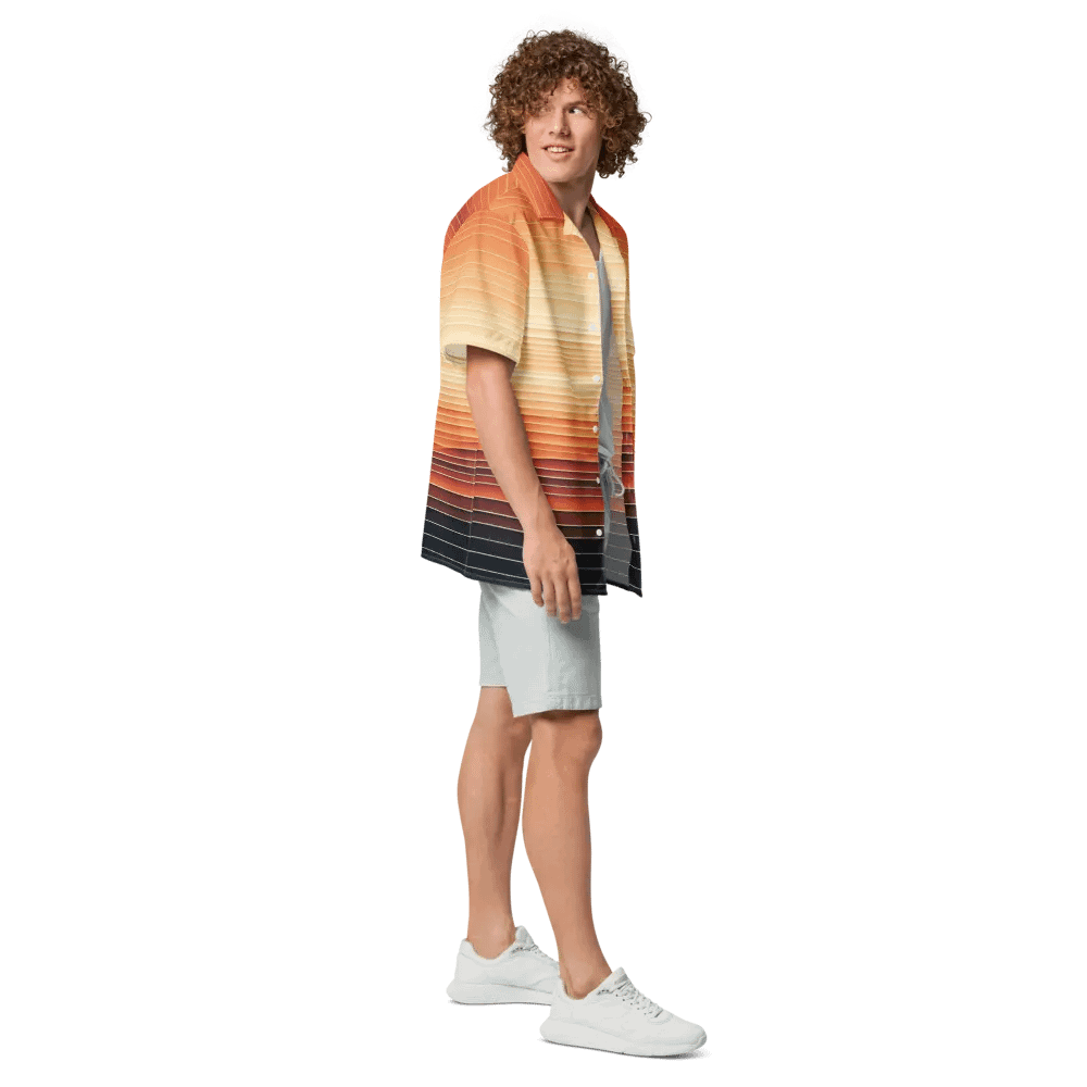 Men's Full-Print-6 Orange Hawaiian Shirt product image (7)