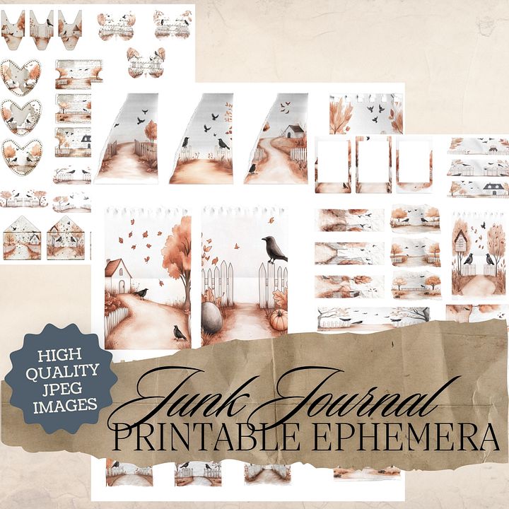 Autumn Crows - Printable Ephemera Set 2 V4 product image (1)