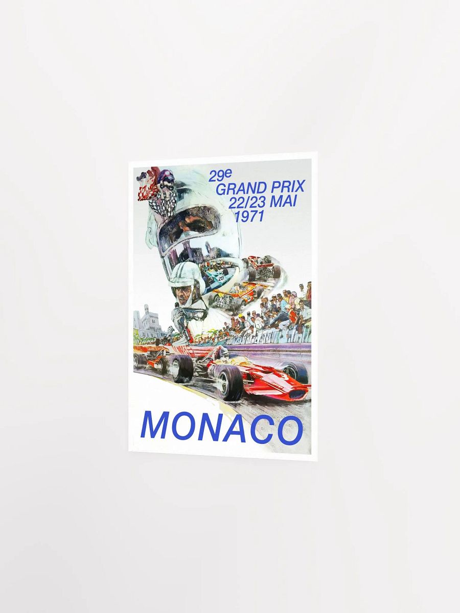Monaco Vintage F1 Grand Prix, 1971 poster — Vintage Formula 1 poster, Monaco Grand Prix poster, retro travel poster product image (7)