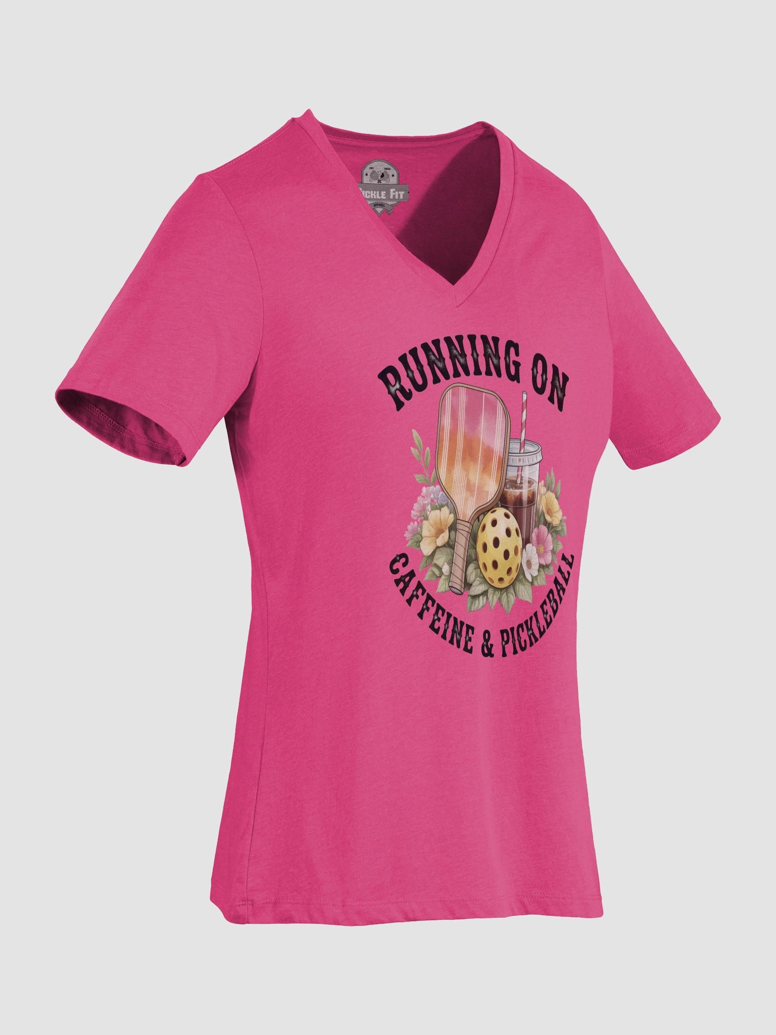 Running On Caffeine & Pickleball Women's V-Neck Tee product image (27)