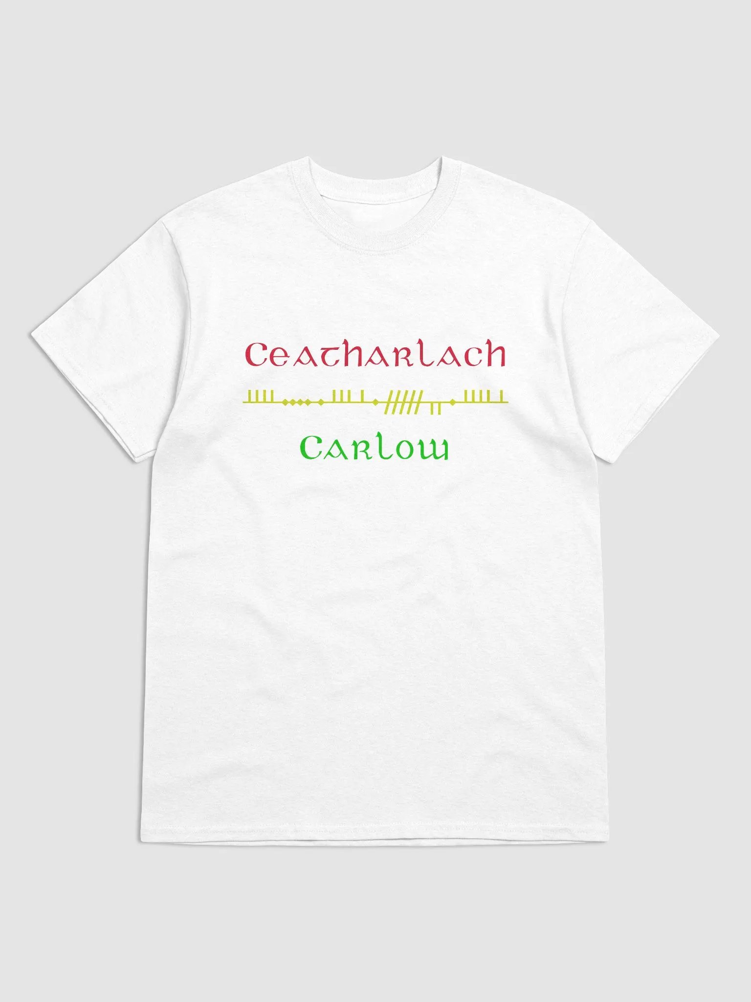 Carlow/Ceatharlach, Scholastic Style Ogham Printed T-shirt product image (19)