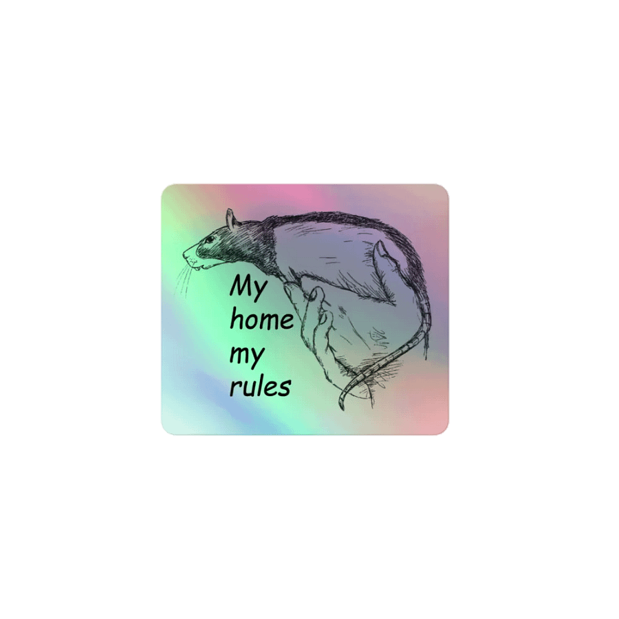 rat home holographic sticker product image (1)