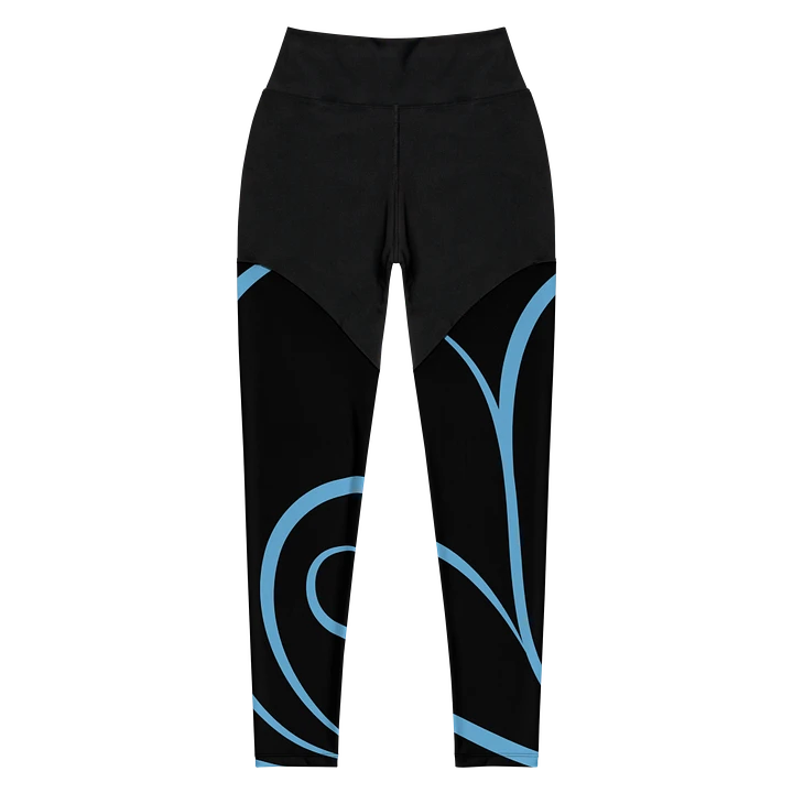 Flowing Blue Flourish All-Over Print Sports Leggings product image (1)