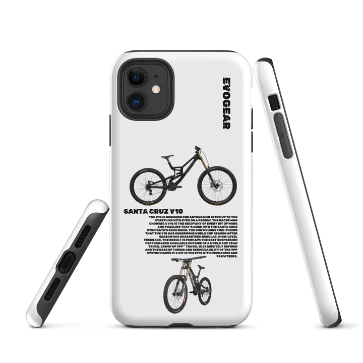 Black V10 White iPhone Case product image (1)
