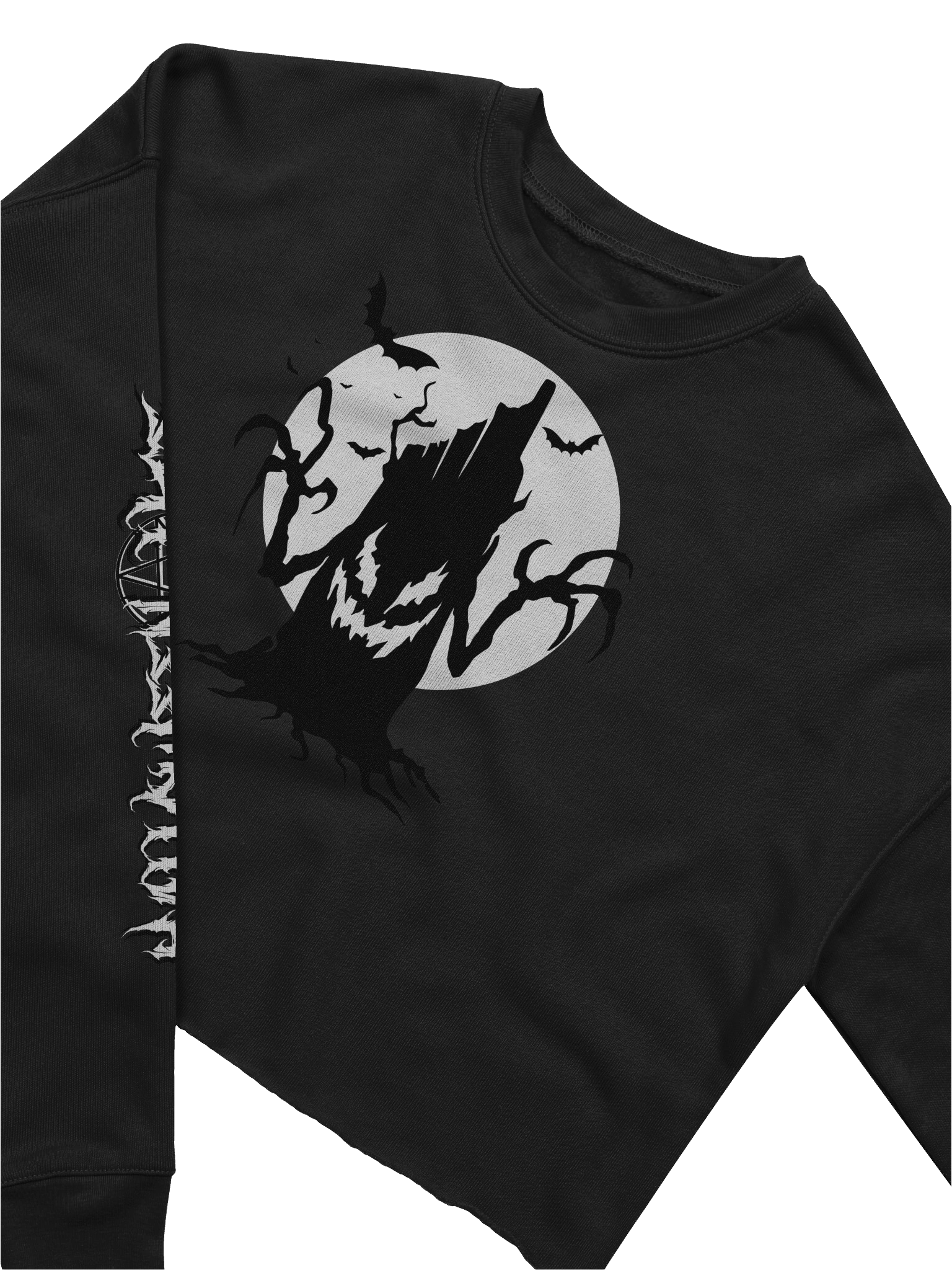 Halloween Life Spooky Tree Women's Fleece Crop Sweatshirt product image (3)