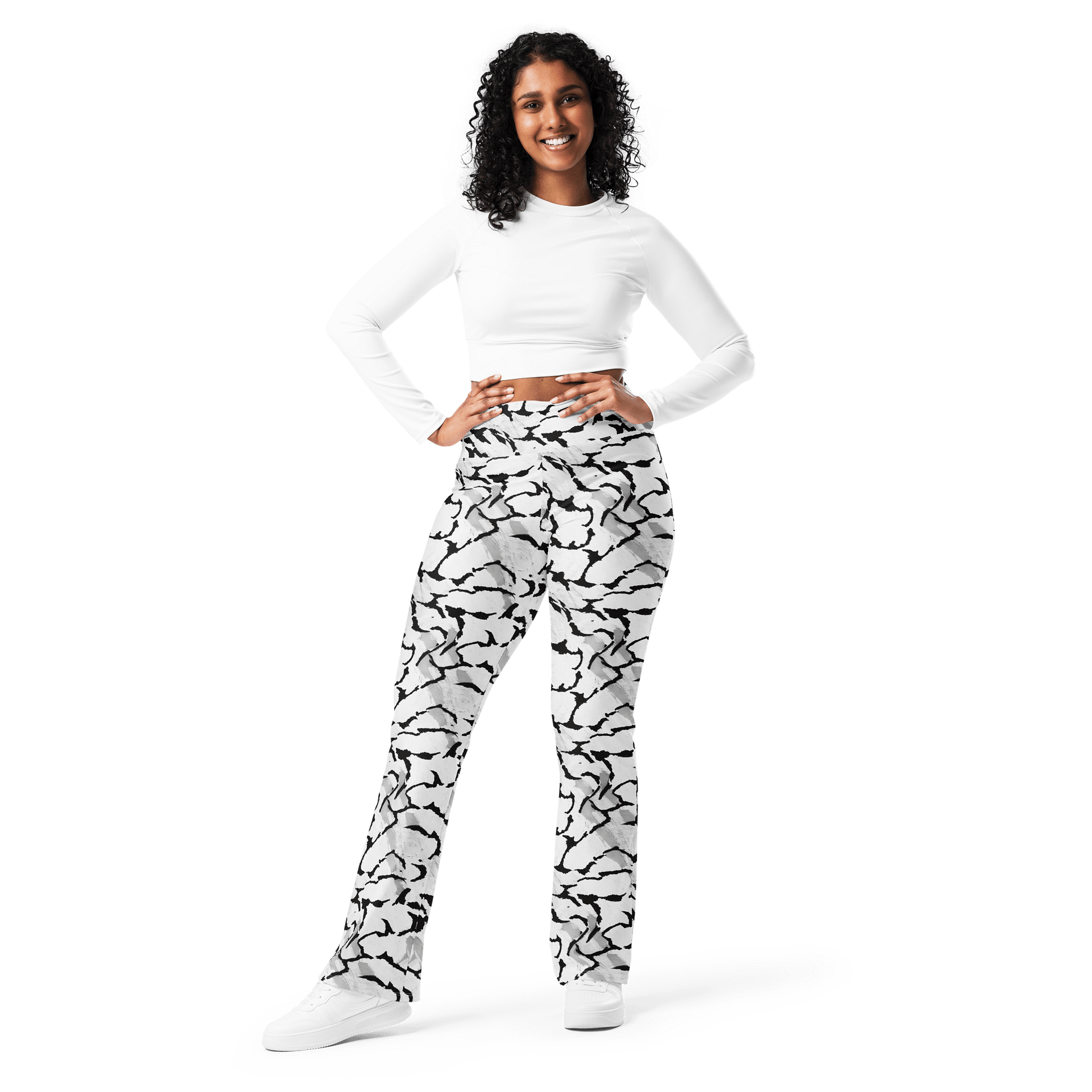 Black White Flare Leggings product image (9)