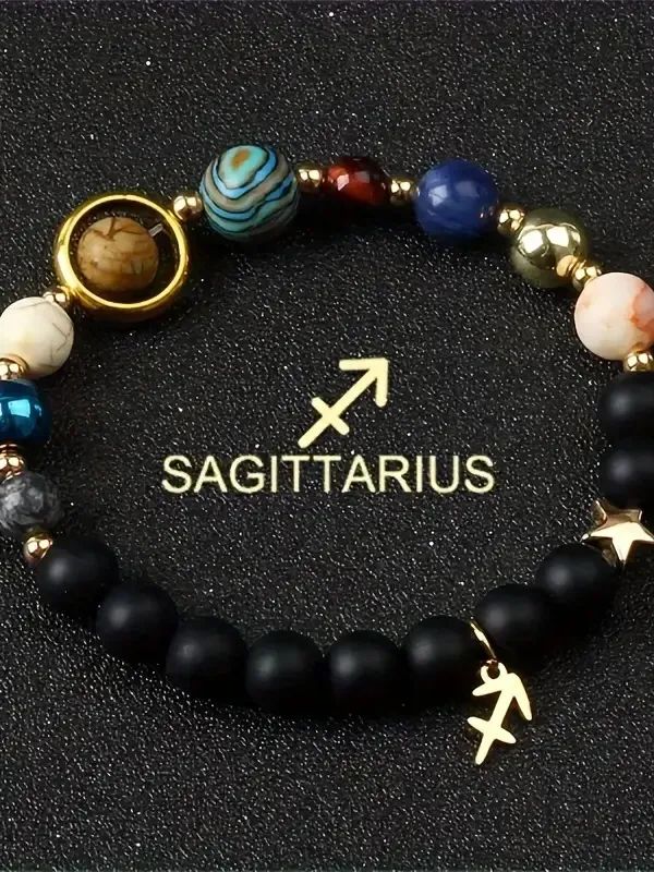 SAGITTARIUS Universe Galaxy Eight Planets 12 Constellations Bracelet product image (1)