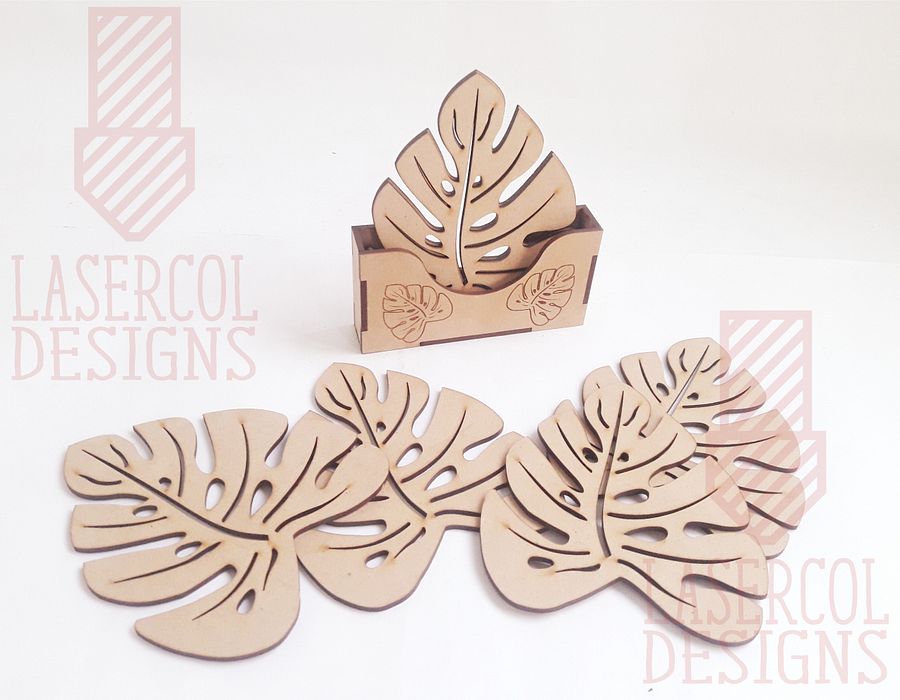 Leaf Coasters (6) Set 1 - Laser Cut Files product image (2)