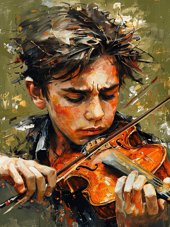 Vibrant Violinist Framed Poster product image (1)