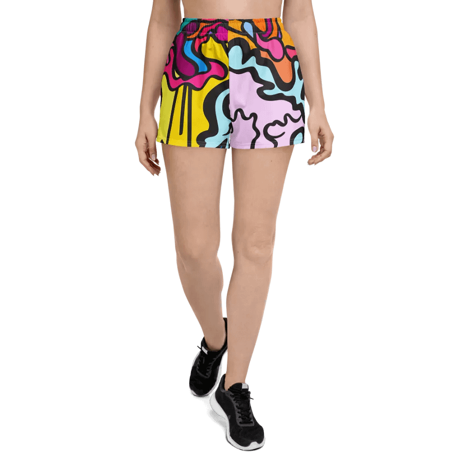 Energetic Swirl Unisex Athletic Shorts - Wave at Sunset product image (1)