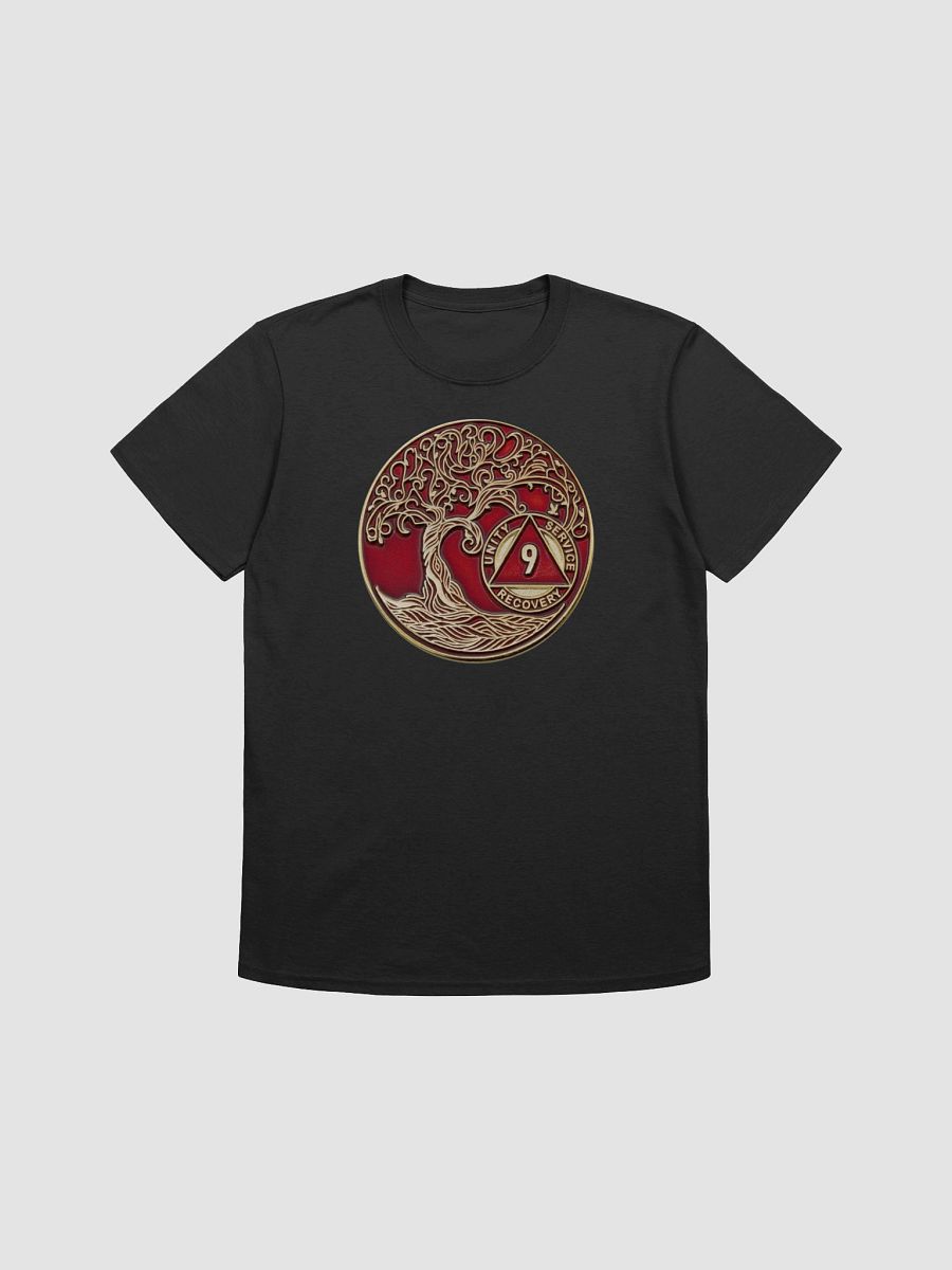 Twisted Tree of Life 9th Year Sobriety Red Medallion T-Shirt product image (4)