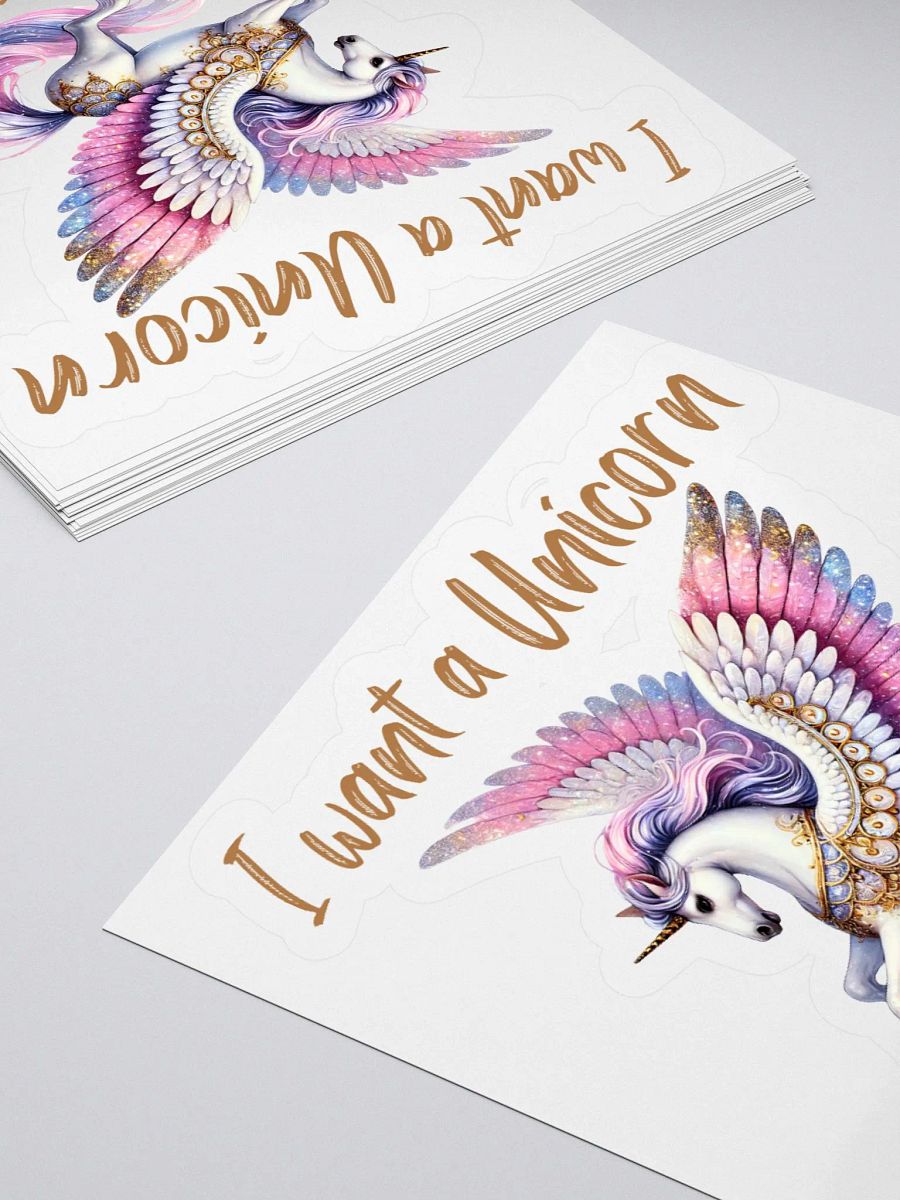 Unicorn Wonderland Christmas Kiss Cut Stickers - Gold product image (4)
