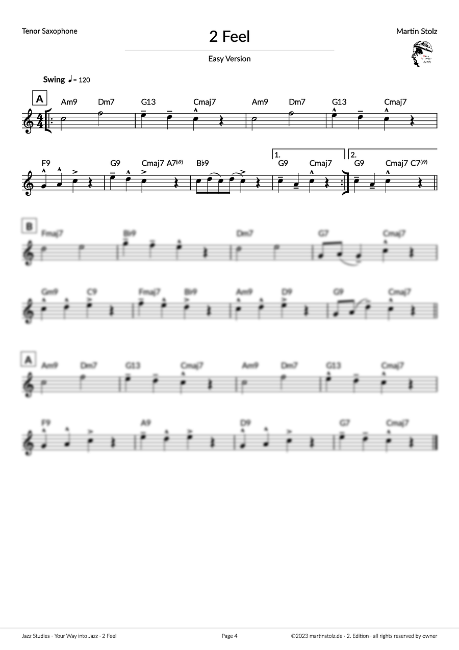 2 Feel - Tenor Saxophone (Exercise 3 Jazz Studies) product image (4)