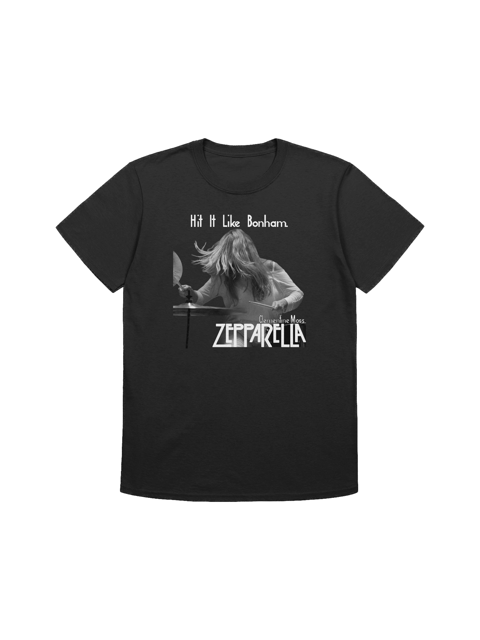 Hit It Like Bonham - Clementine Moss - Tee Black and White Design product image (1)
