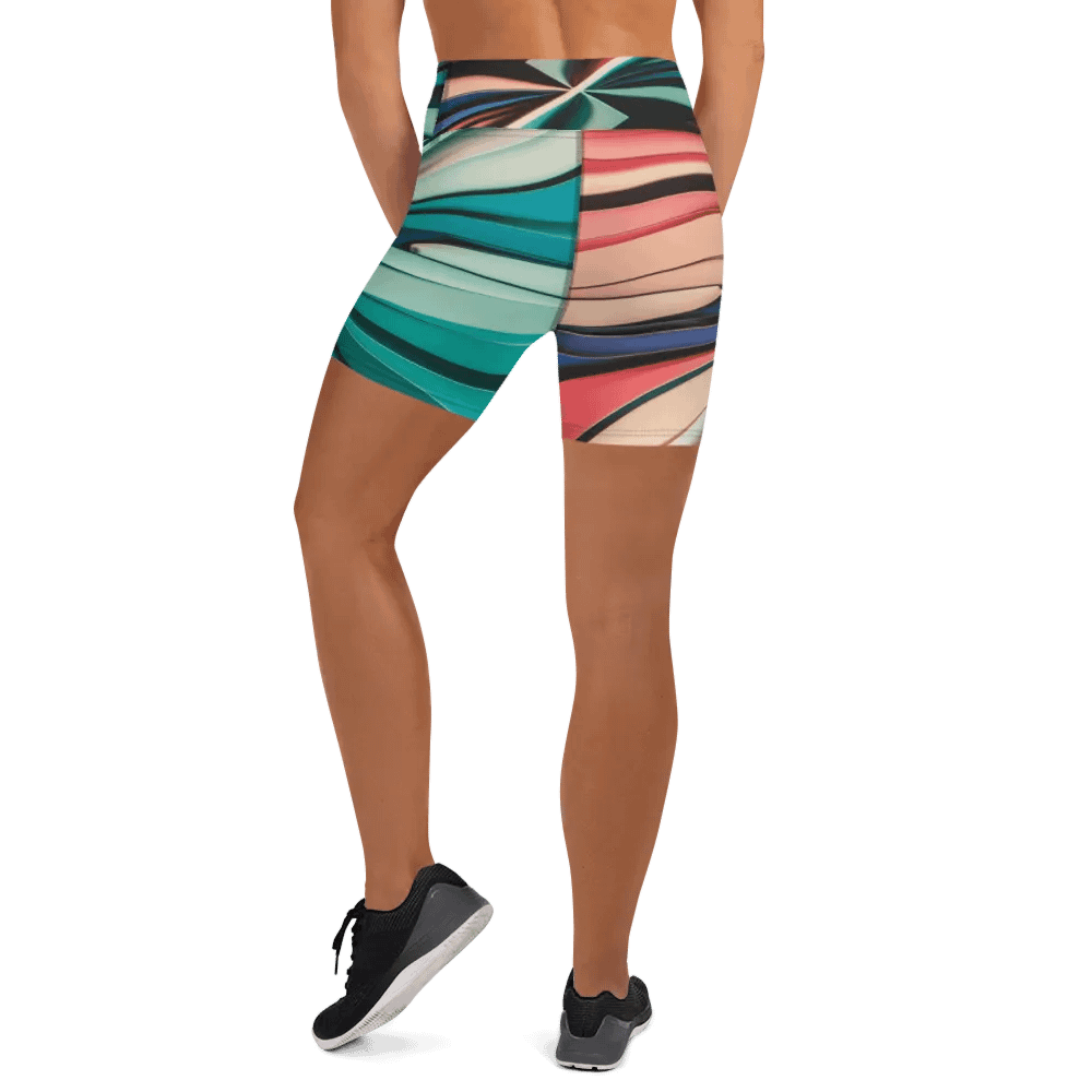 Abstract Geometric Women's Yoga Shorts in Vibrant Colors (XS-XL) product image (6)