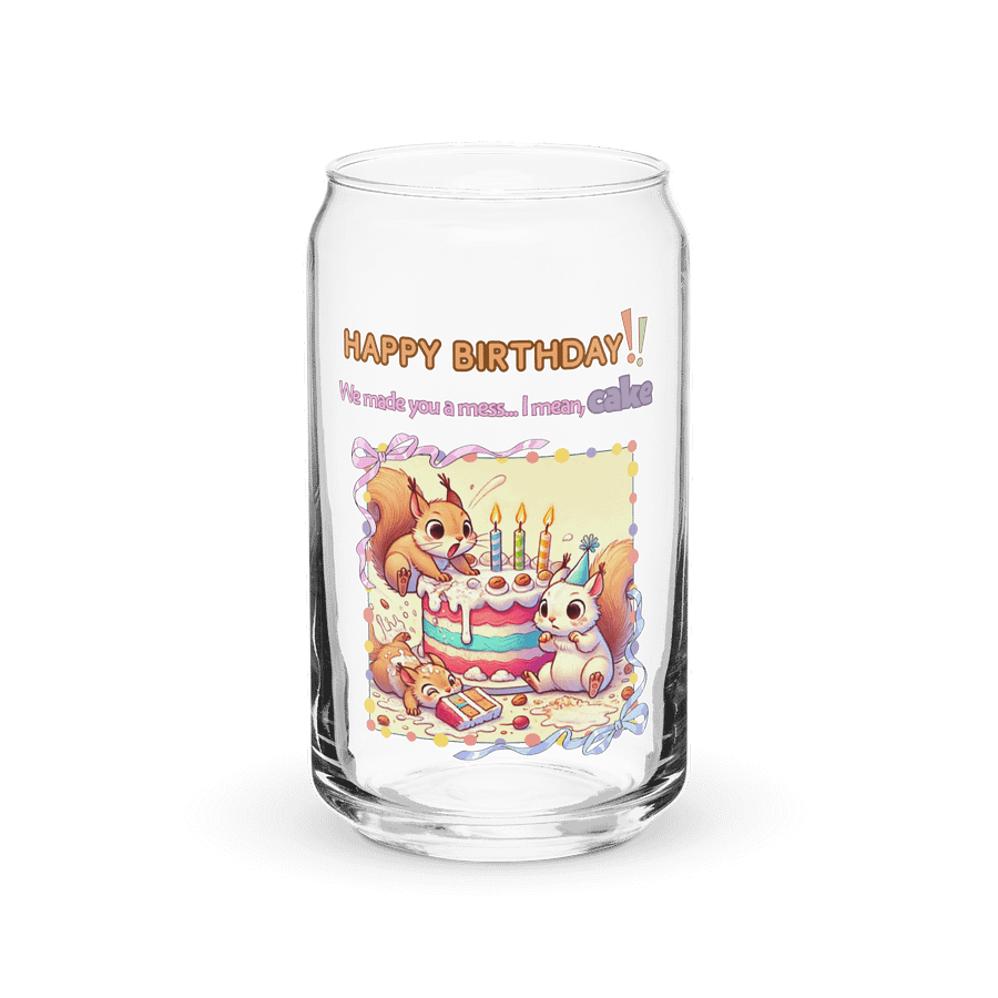 Squirrel Birthday Surprise Can-shaped Glass product image (2)