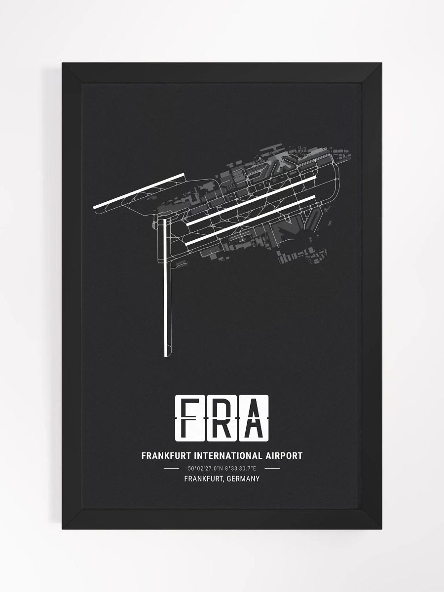 Framed Airport FRA Premium Map On Matt Paper product image (1)